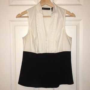 international concepts white and black formal top.